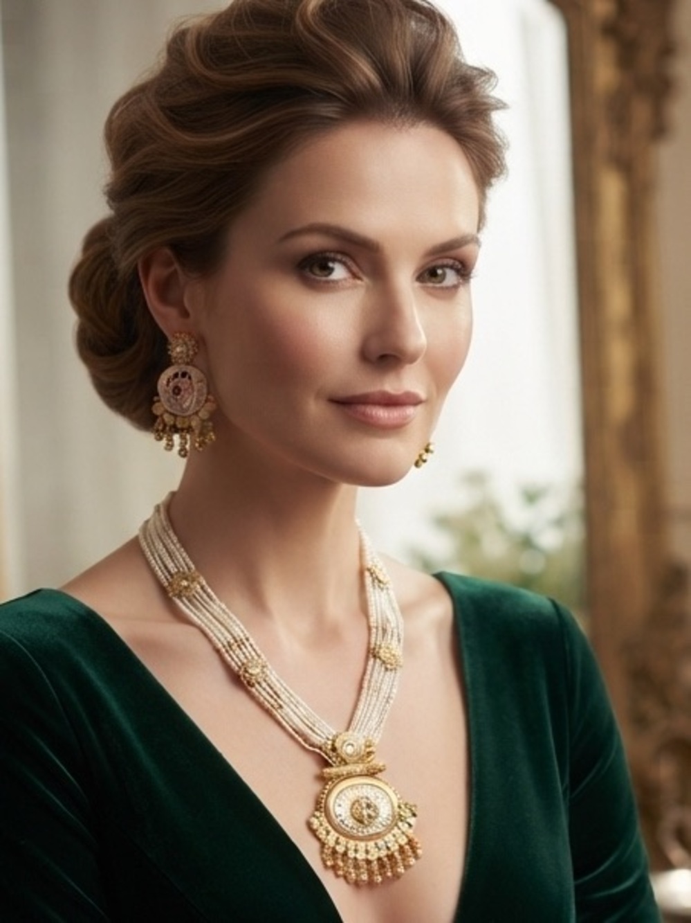 Heritage Vintage Gold Multi-Strand Pendant Necklace -